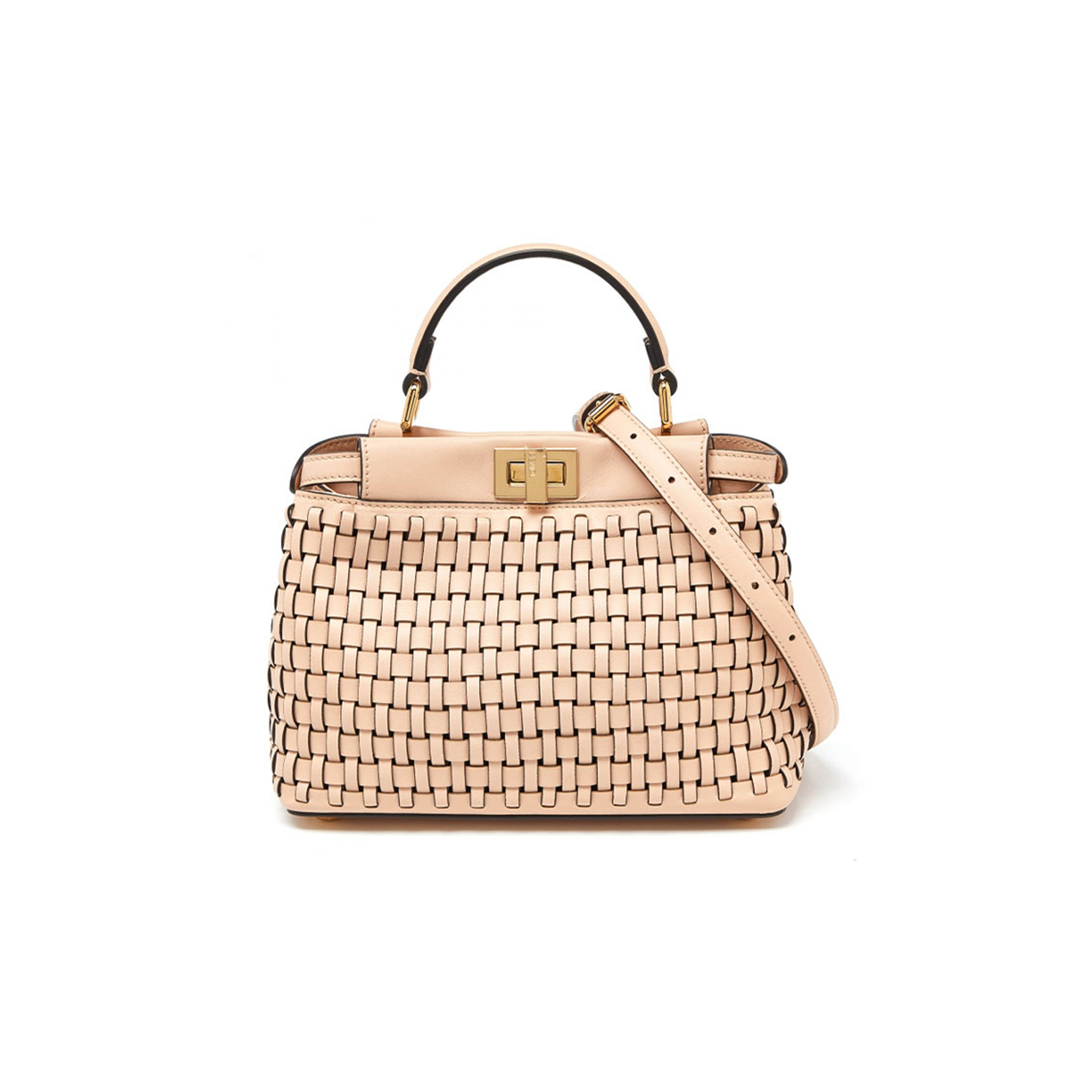 FENDI MINI PEEKABOO WOVEN HANDLE BAG (24*18.5*10.5cm)